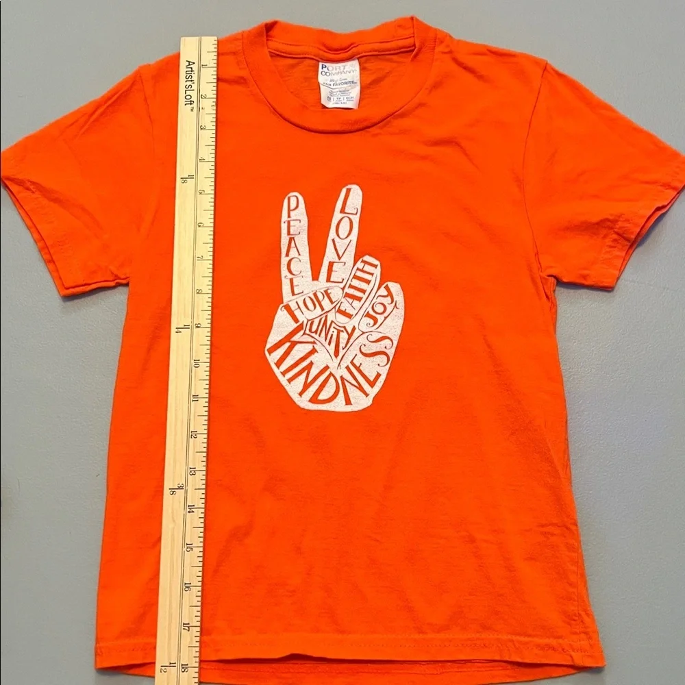 Orange Peace Sign Kids T-Shirt - Picture 4 of 5